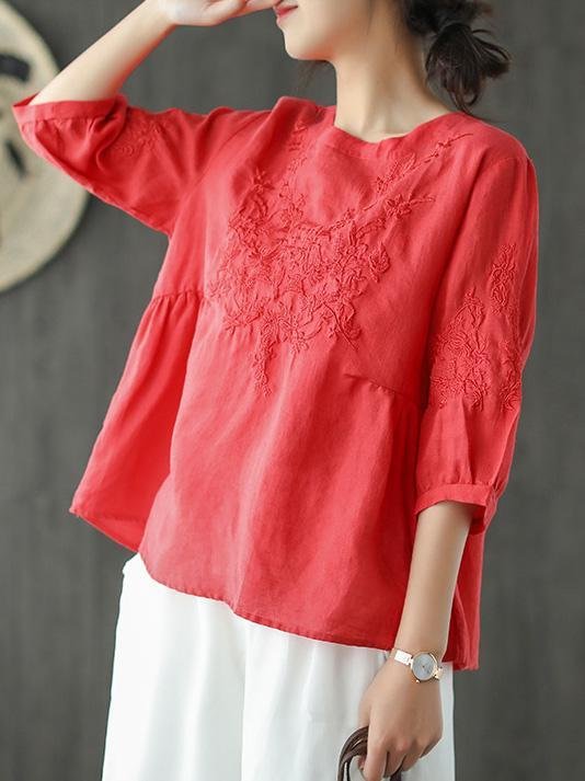 Loose Embroidered Comfortable T-shirt