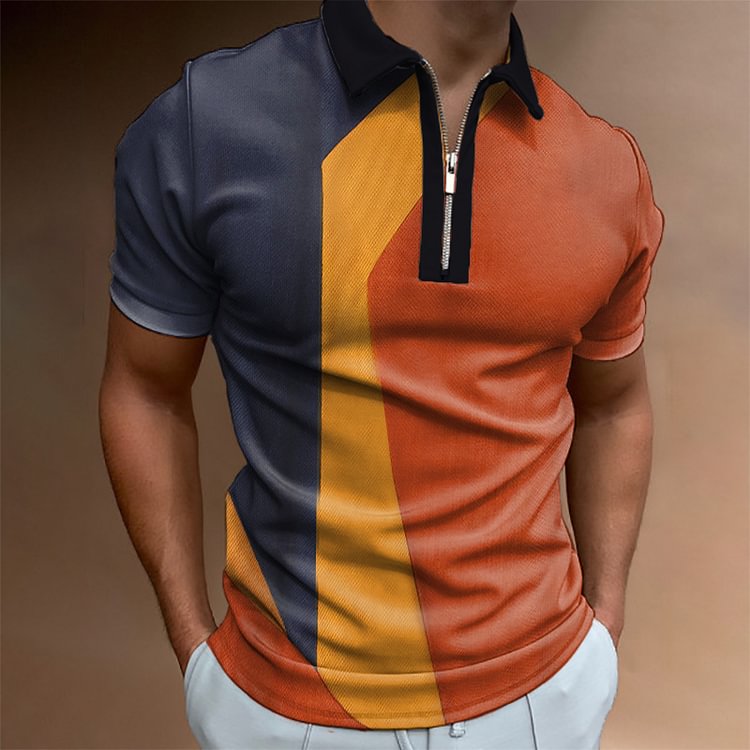 BrosWear Fashion Color Matching Polo Shirt