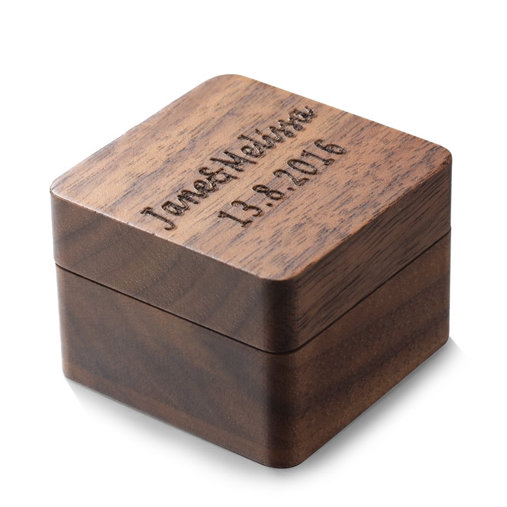 Custom Engraved Text Guitar Pick Wooden Storage Box