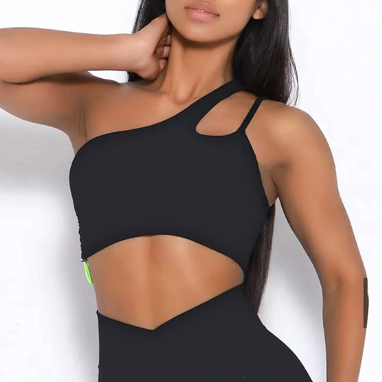 Wholesale Women's One Shoulder Strap Sport Bra