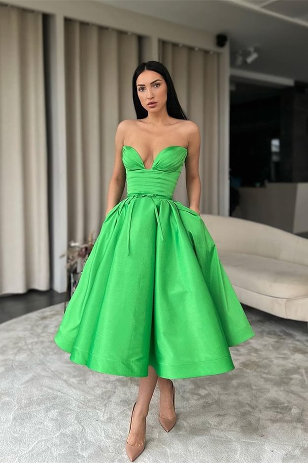Luluslly Emerald Sweetheart Short Prom Dress With Pockets