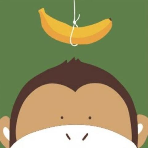 DIY Acrylic Painting, Paint by Number Kits for Kids Beginner - Cute Monkey Banana 8" x 8"、bestdiys、sdecorshop