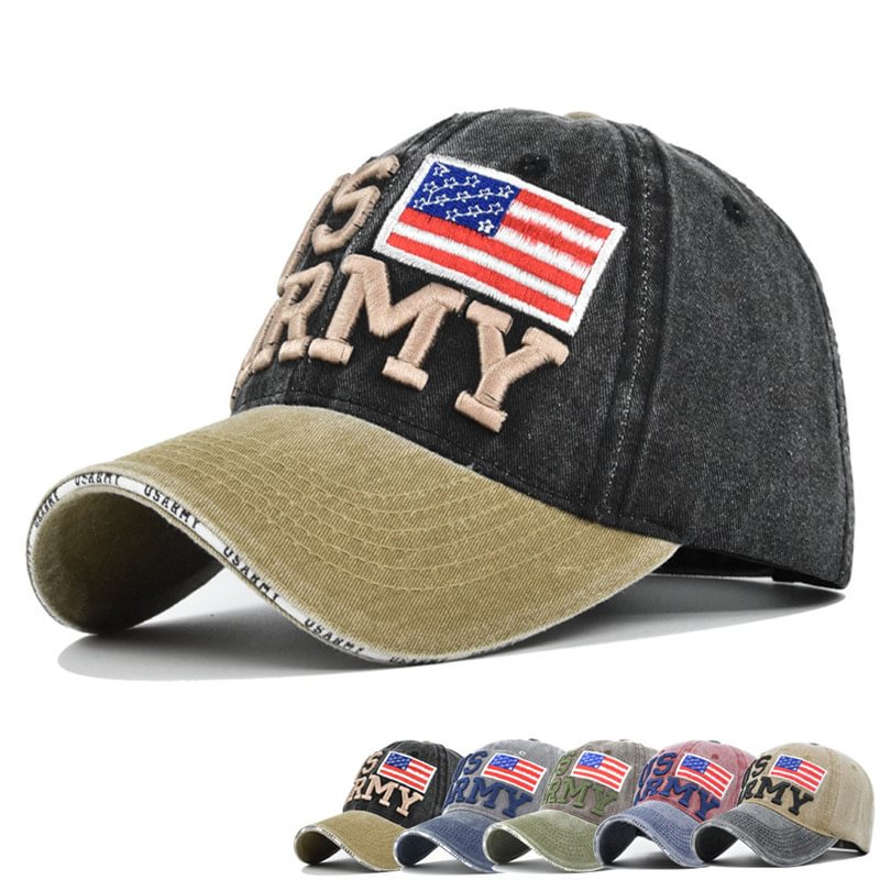 Us Army Flag Embroidered Retro Adjustable Baseball Hat -  UPRANDY