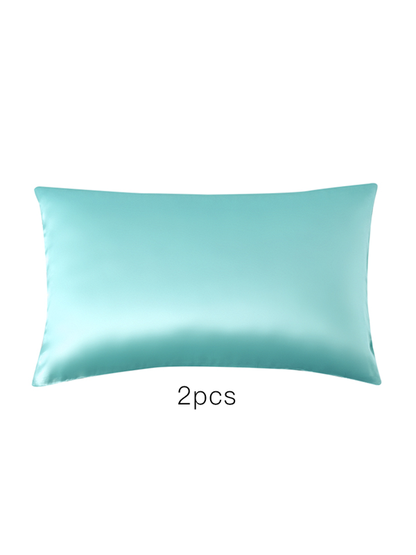 Blue Single Side Mulberry Silk Pillowcase 2pcs