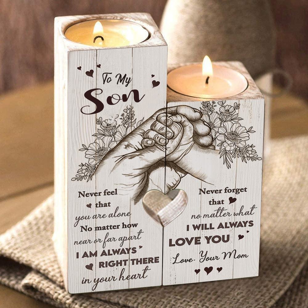 To My Son - Never Feel That You are Alone No Matter How Near or Far Apart - Candle Holder Candlestick