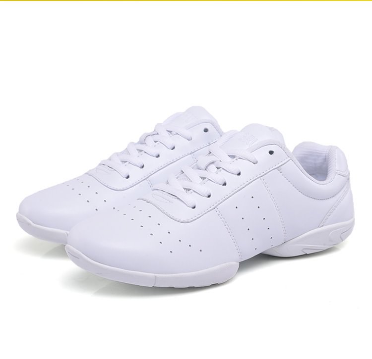  Youth Girls Cheer Shoes White Cheerleading Dance Shoes Athletic Training Tennis Walking Competition Sneakers