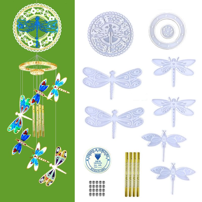 Dragonfly Wind Chime Resin Casting Mold with Material Package