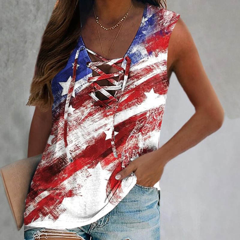 Classic American stars patterns sleeveless vest