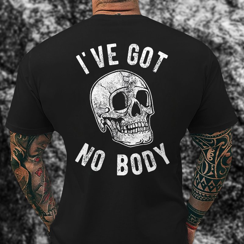 Livereid I've Got No Body Printing Skull Men's T-shirt - Livereid