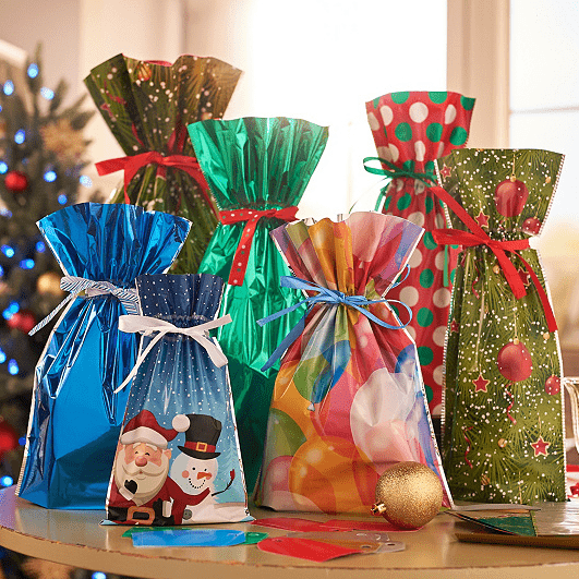 Mintiml One-Tug Bags Christmas Drawstring Gift Bag Set