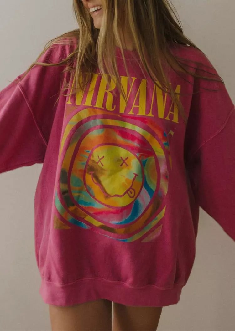 Vintage Nirvana Smile Face Pullover Sweatshirt - CODLINS - Codlins