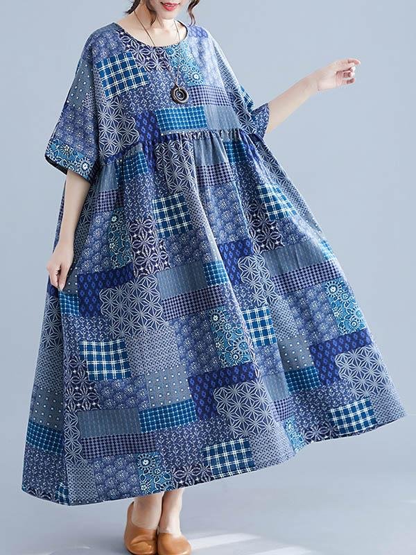 Loose Oversize Printed Maxi Dress