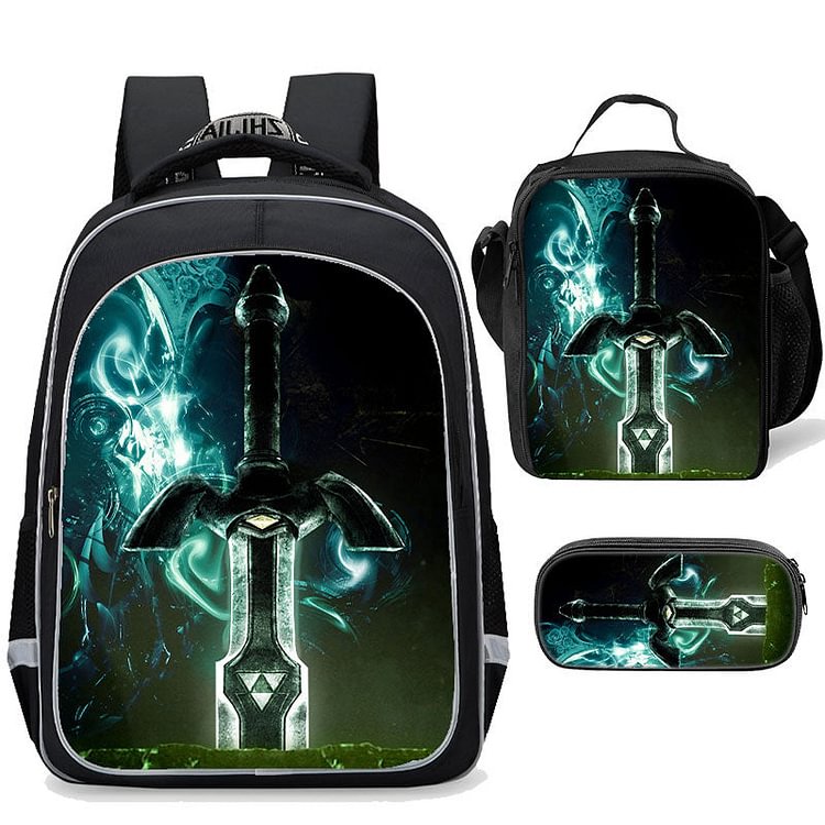 Mayoulove Zelda Backpack Set 16inch School bags backpack with Lunch Bag Pen Case 3 in 1-Mayoulove