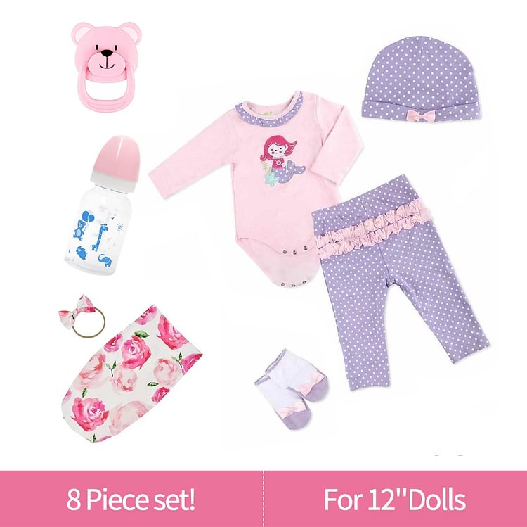  [Suitable for 12'' Mini doll]Adorable Adoption Reborn Baby Essentials-8pcs Gift Set A - Reborndollsshop.com-Reborndollsshop®