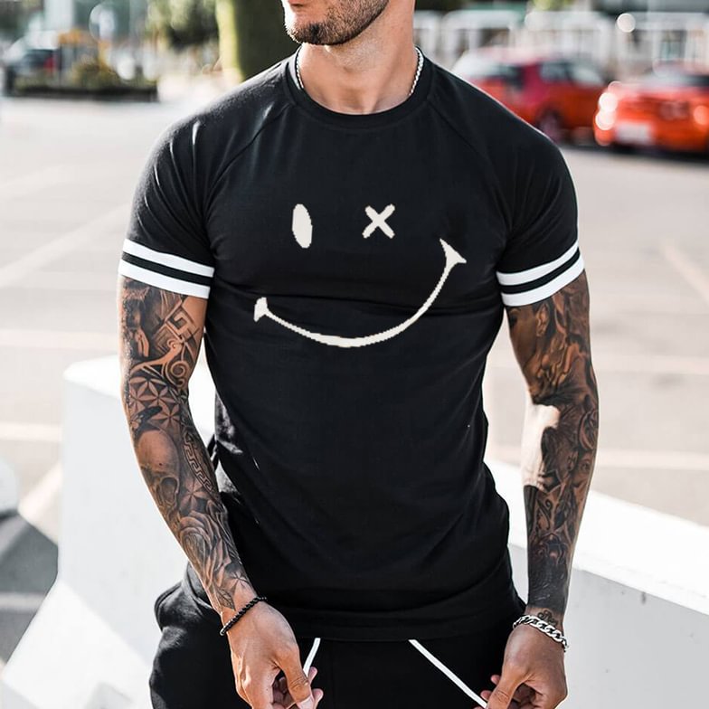 Personalized smiley short-sleeved T-shirt / [viawink] /