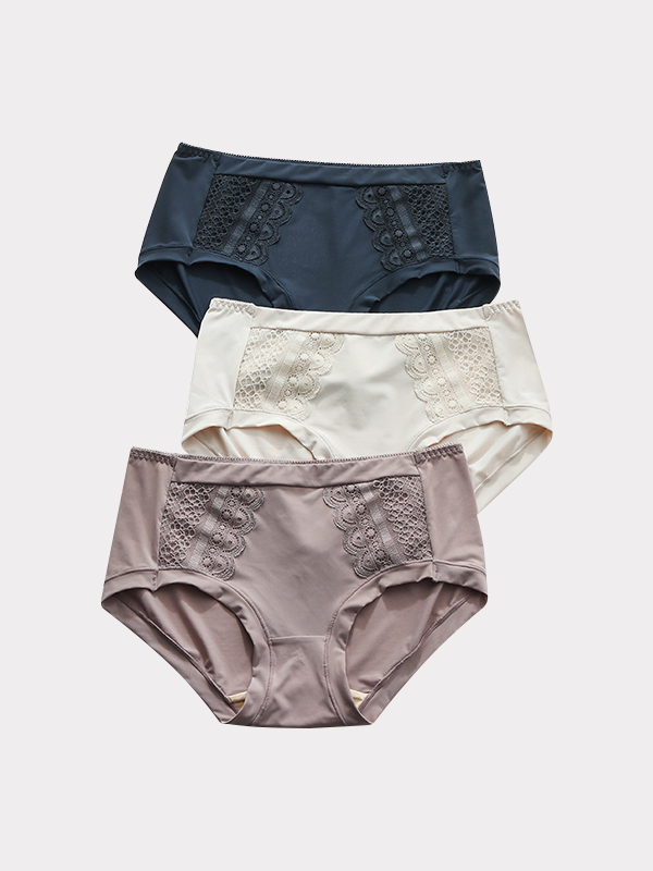 Comfortable Lacey Silk Panties 3-Pack