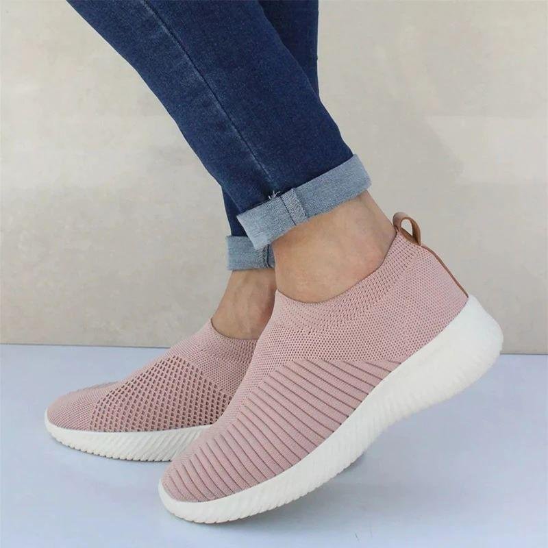 Women Sneaker Air Mesh Soft Shoes Casual Slip On Ladies Flat Shoes