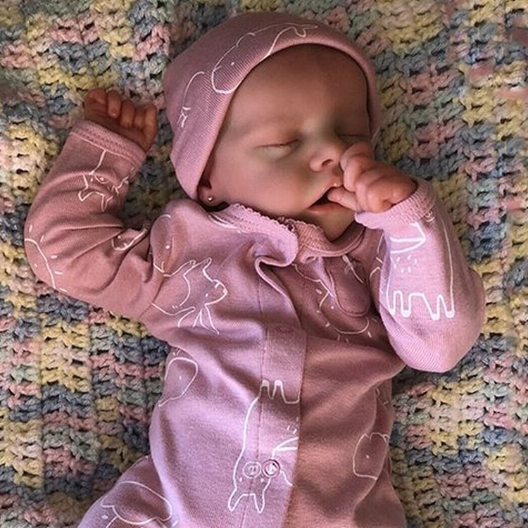 17'' Real Touch Lifelike Marilla Silicone Reborn Baby Doll Girl with Hand-painted Hair Eyes Closed - Reborndollsshop.com®-Reborndollsshop®