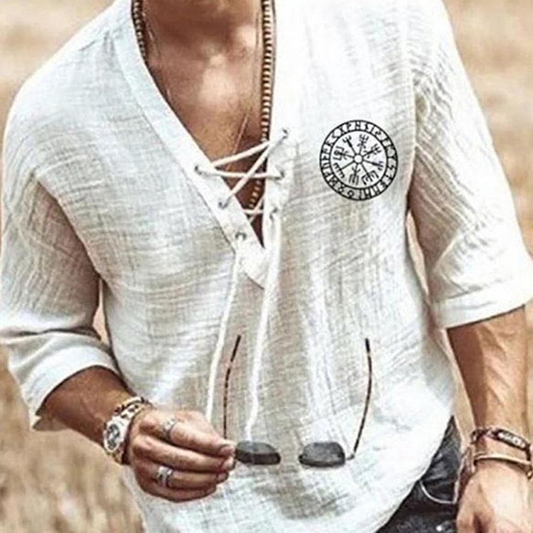 Summer Casual Short Sleeve Top Men's Cotton Linen T-shirts