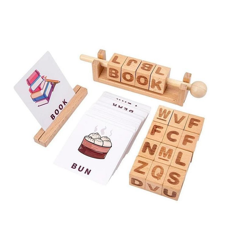 Montessori Wooden Stacking Building 26 Alphabet/Math Counting Blocks (Upgraded) - Kids Birthday Gift-Mayoulove
