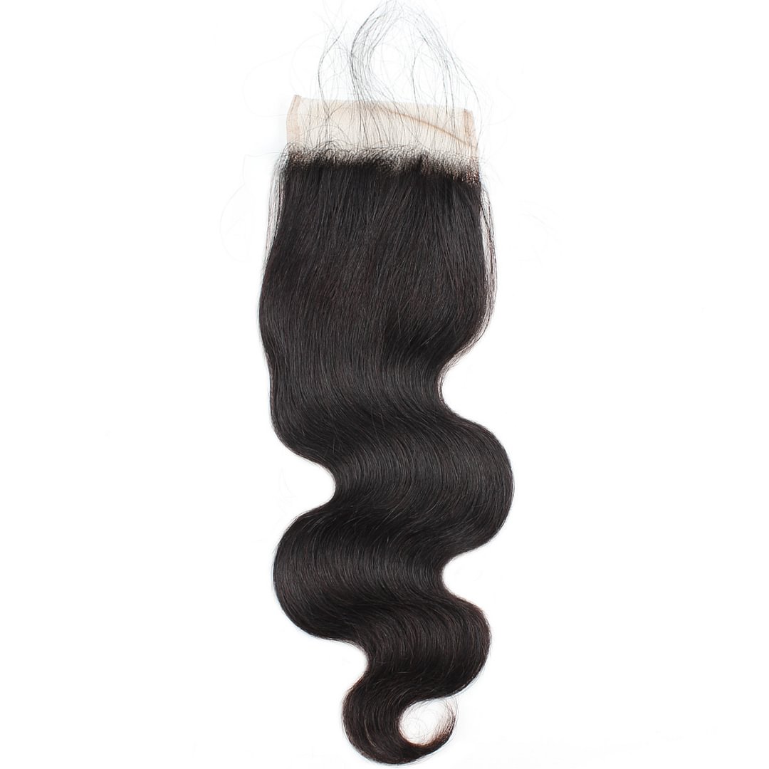 1 PC Black Body Wave 4x4 Lace Closure丨Peruvian Mature Hair、Virgin Hair