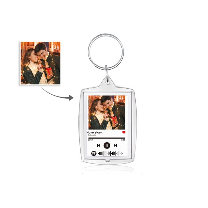 Scannable Spotify Code Keychain Custom Photo Music Acrylic Keychain