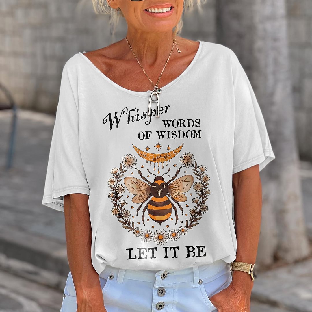 Whisper Words Of Wisdom Printed Honey Bee T-shirt
