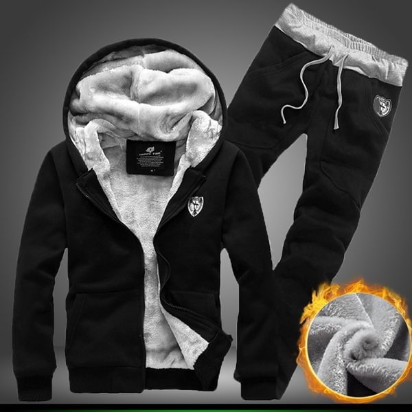 Jamickiki Winter Fashion New Casual Mens Hoodies Sweatshirts And Trousers, Coat, Jacket. (Coat+Pants) 4 Colors