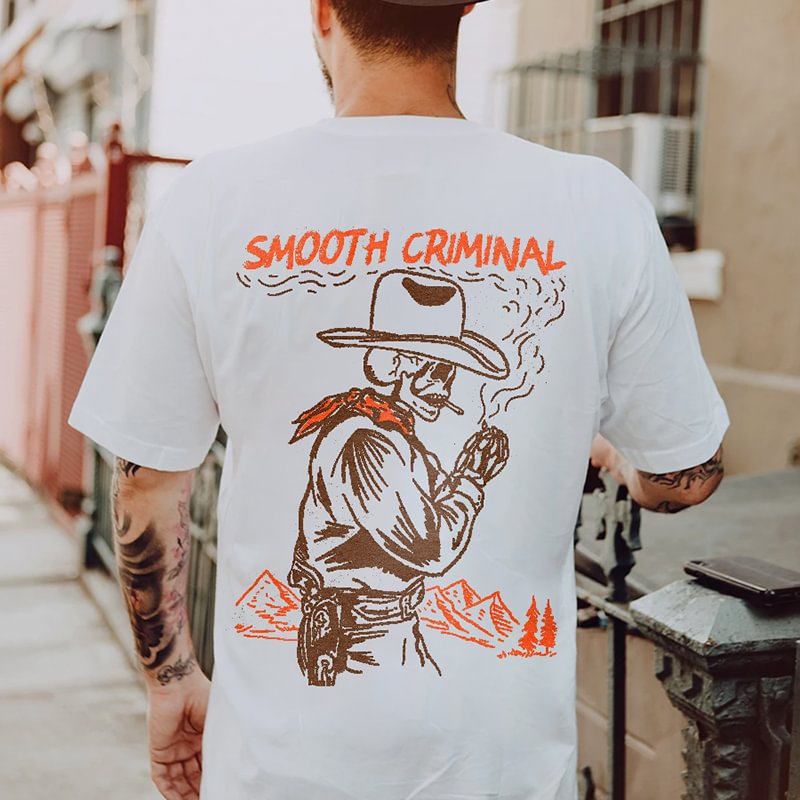 Smooth Criminal Printed Skeleton Casual T-shirt -  UPRANDY