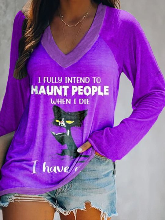 I Fully Intend To Haunt People When I Die Casual Halloween Top