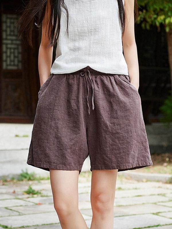 Solid Wide Leg Shorts