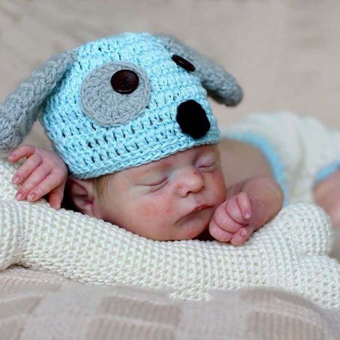  17" Sleeping Reborn Baby Boy Ryker,Soft Weighted Body, Cute Lifelike Handmade Silicone Reborn Doll Set,Gift for Kids - Reborndollsshop.com-Reborndollsshop®