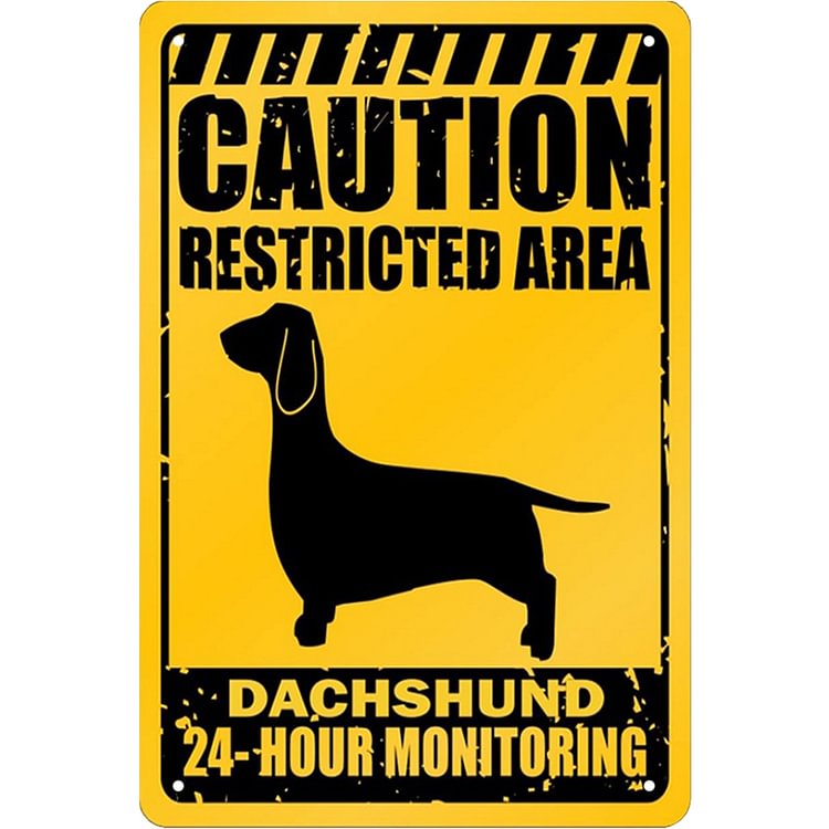 Caution Dachshund Dog - Vintage Tin Signs