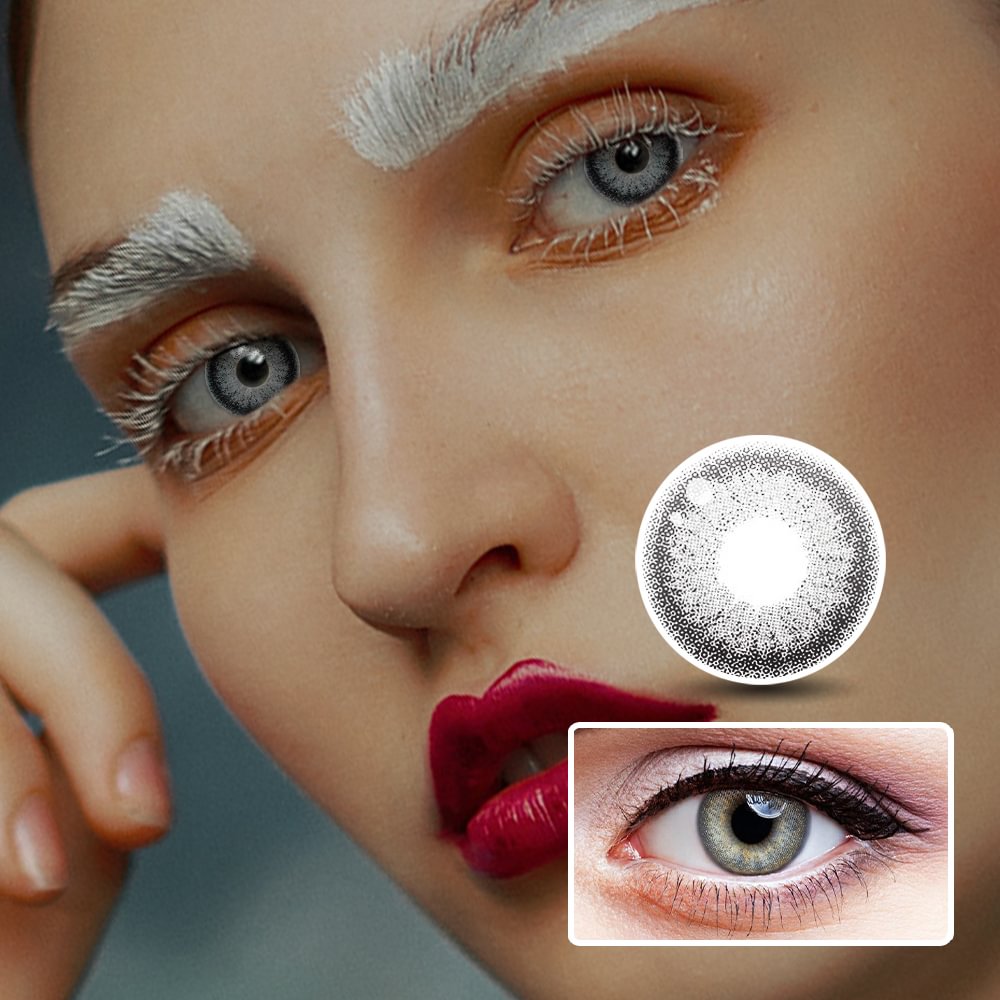 NEBULALENS White Pear Grey Yearly Prescription Colored Contact Lenses NEBULALENS