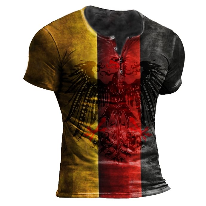 Mens double-headed eagle print fashion outdoor casual T-shirt / [viawink] /