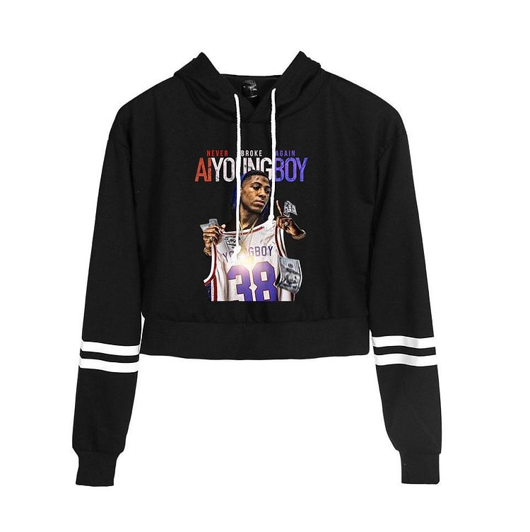 YoungBoy NBA Fans Hoodie Cropped Long Sleeve Sweatshirt-Mayoulove