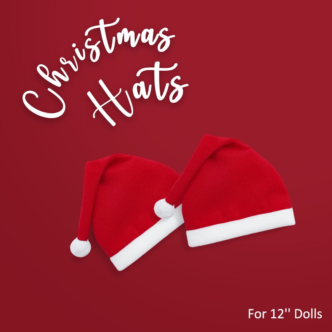 Christmas Hats for 12'' Dolls