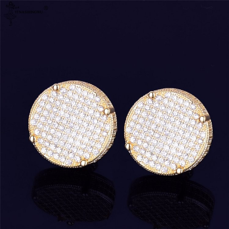 14MM Big Round Stud Gold Silver Screw Back Earrings