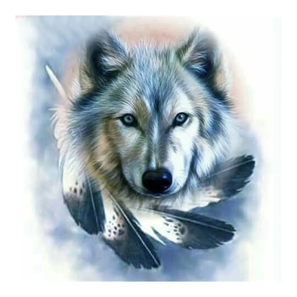 Diamond Painting - Full Round - Wolf Feather