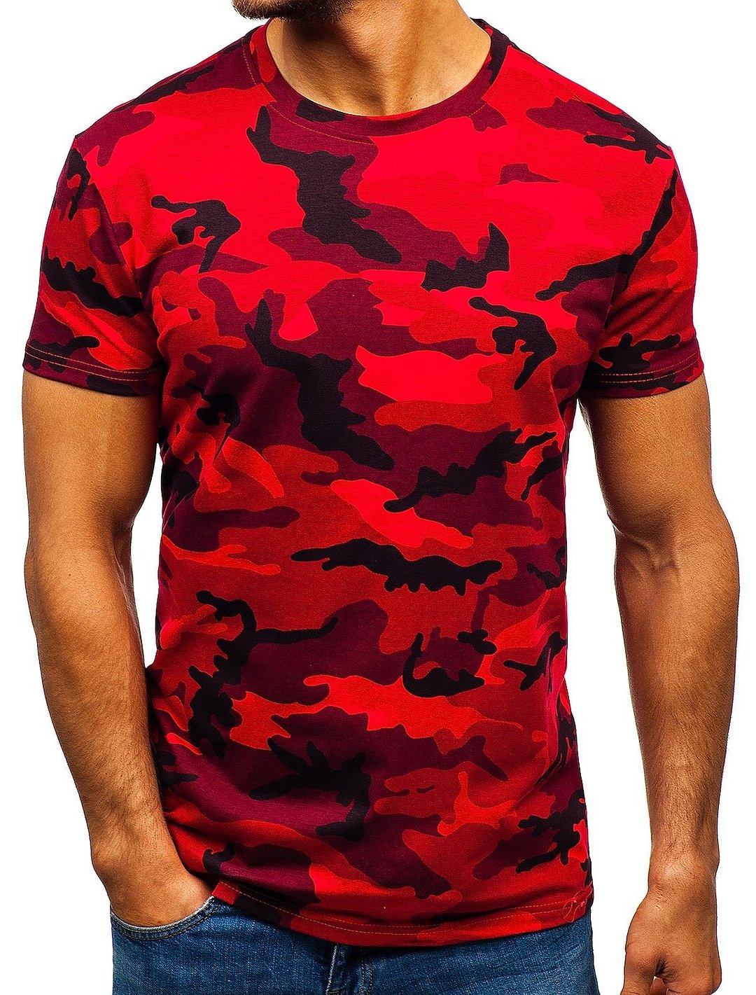 Men's Tee T shirt Shirt Military Short Sleeve Daily Tops Cotton Basic Casual Streetwear Round Neck-Corachic