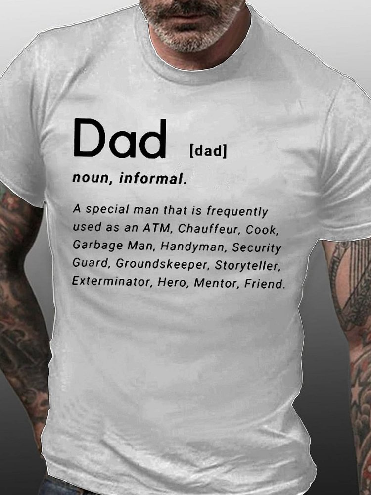 DAD Letter Print Casual Short-Sleeved Men’s T-shirts