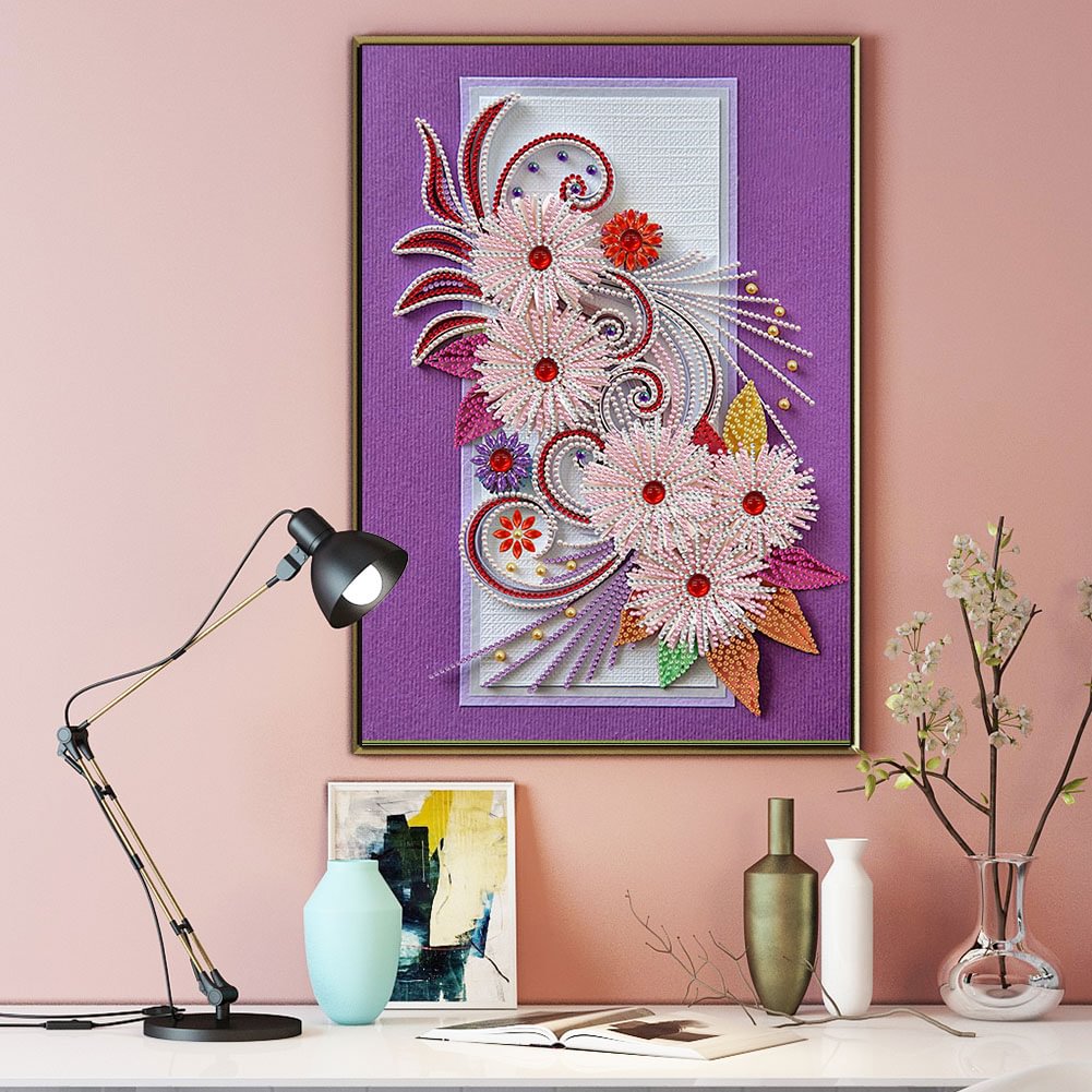 Crystal Rhinestone Diamond Painting Quilling Flower