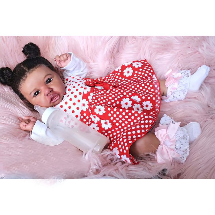  [Real Reborn Dolls] Hispanic-20" Handmade Pretty Derek African American Reborn Baby Doll Girl - Reborndollsshop.com-Reborndollsshop®
