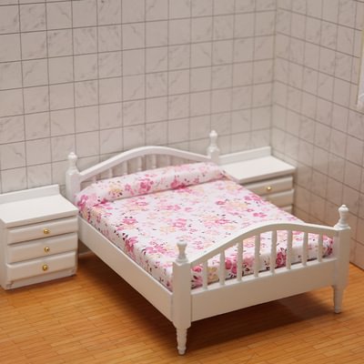 1:12 Dollhouse  Bed Furniture sets for 6 Inches Miniature Dolls - Reborndollsshop.com-