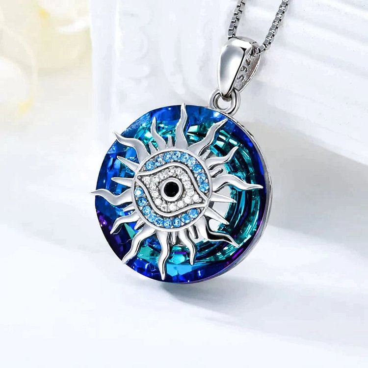S925 You are Always be Protected Crystal Evil Eye Necklace