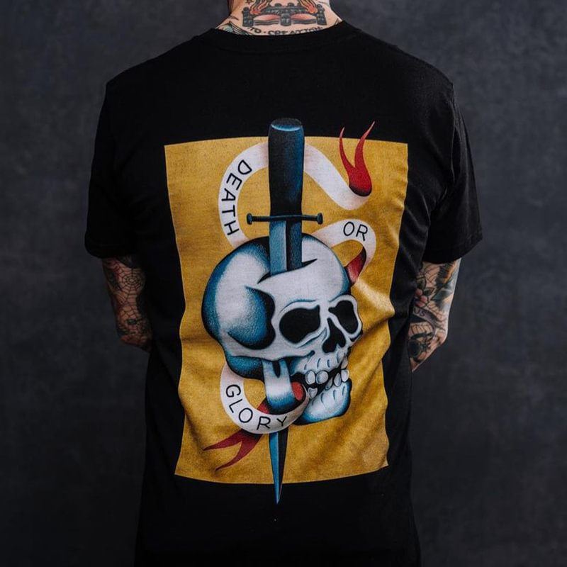 Men's skull print black T-Shirt - Krazyskull