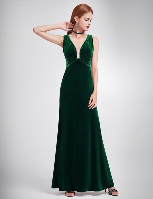 Glamorous Velvet Long Mermaid Evening Prom Dress On Sale