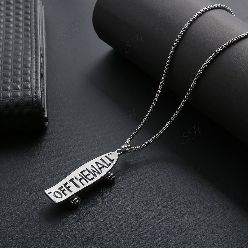 Letter Scooter Necklace Pendant Male and Female Hip Hop Accessories