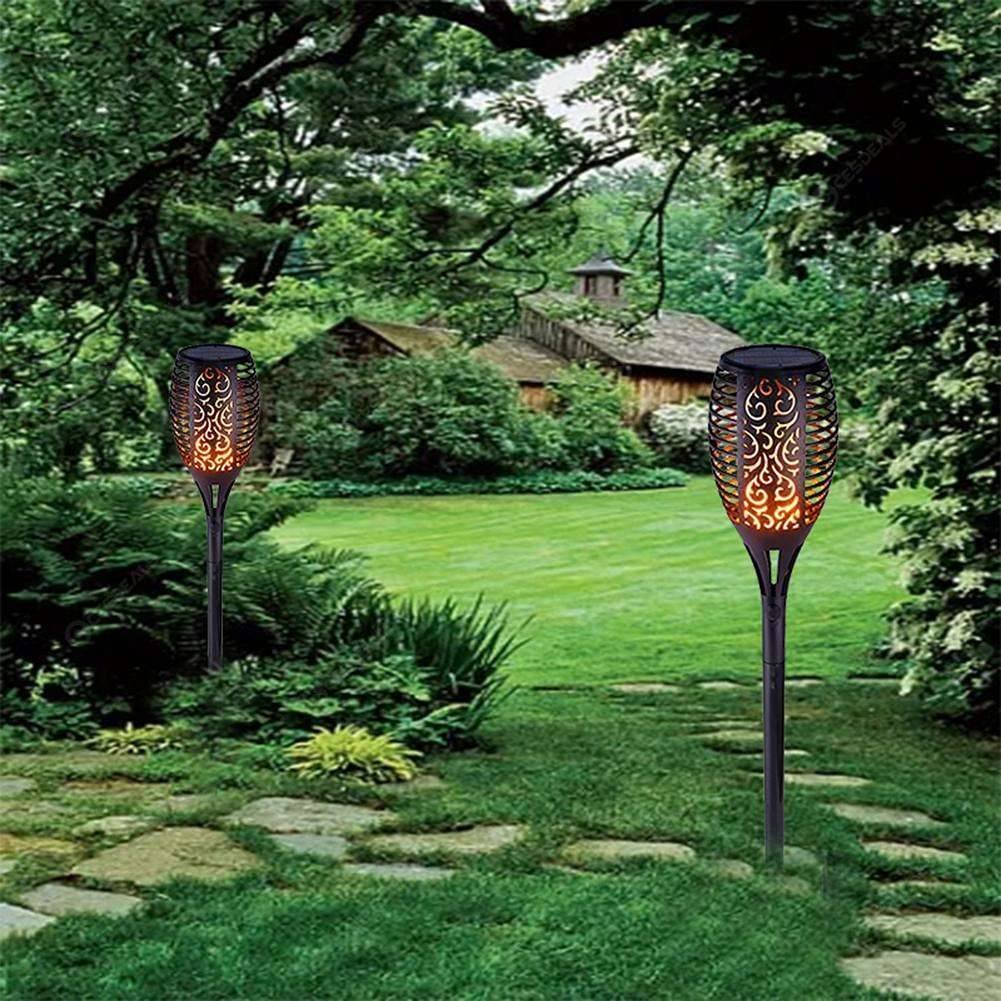 Solar Torch Light With Flickering Flame - vzzhome