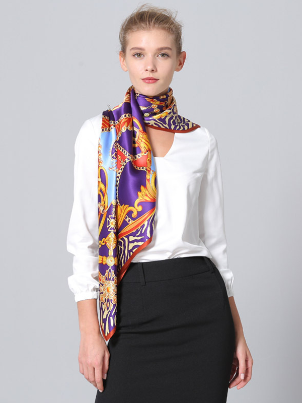 Silk Scarf Noble Luxury Pattern For Women